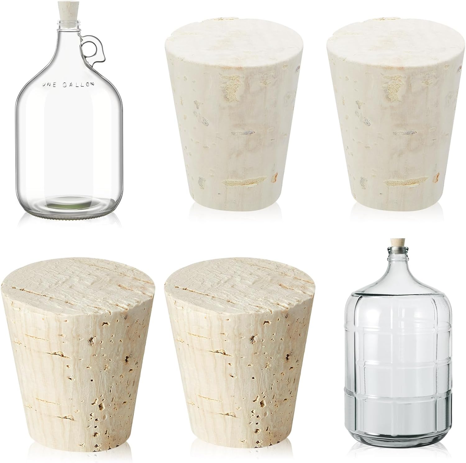 Ziliny 2 Pcs Wood Cork Stopper for 3/5/ 6 Gallon Glass Carboy Jug