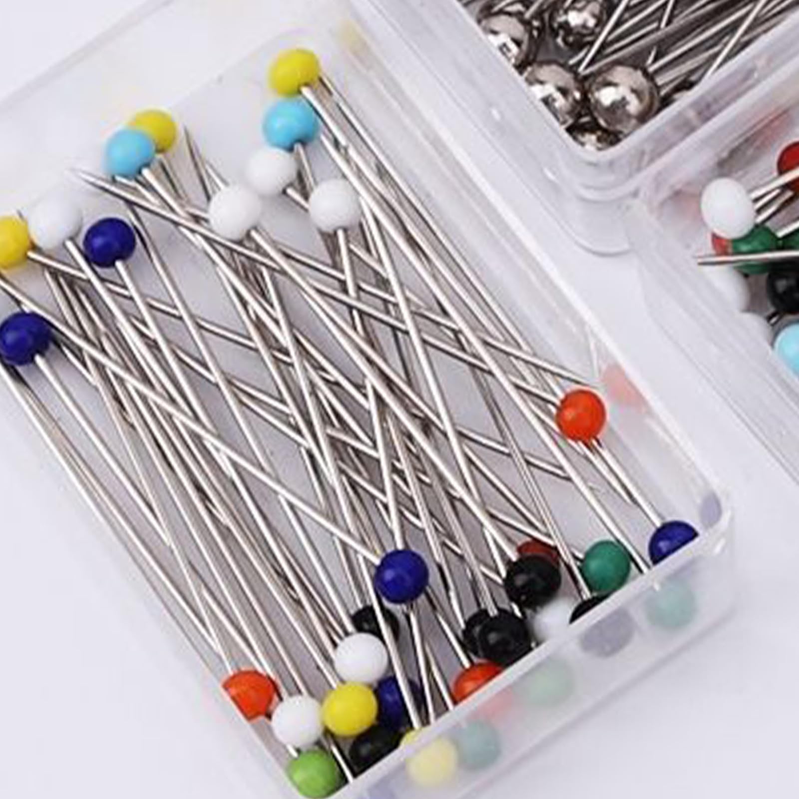 50 Pcs, 32mm Long Sewing Pins Dress Making Pins with Glass Heads 0.8mm Thick Quilting Pin for Dressmaking Jewellery & Crafts - Image 3