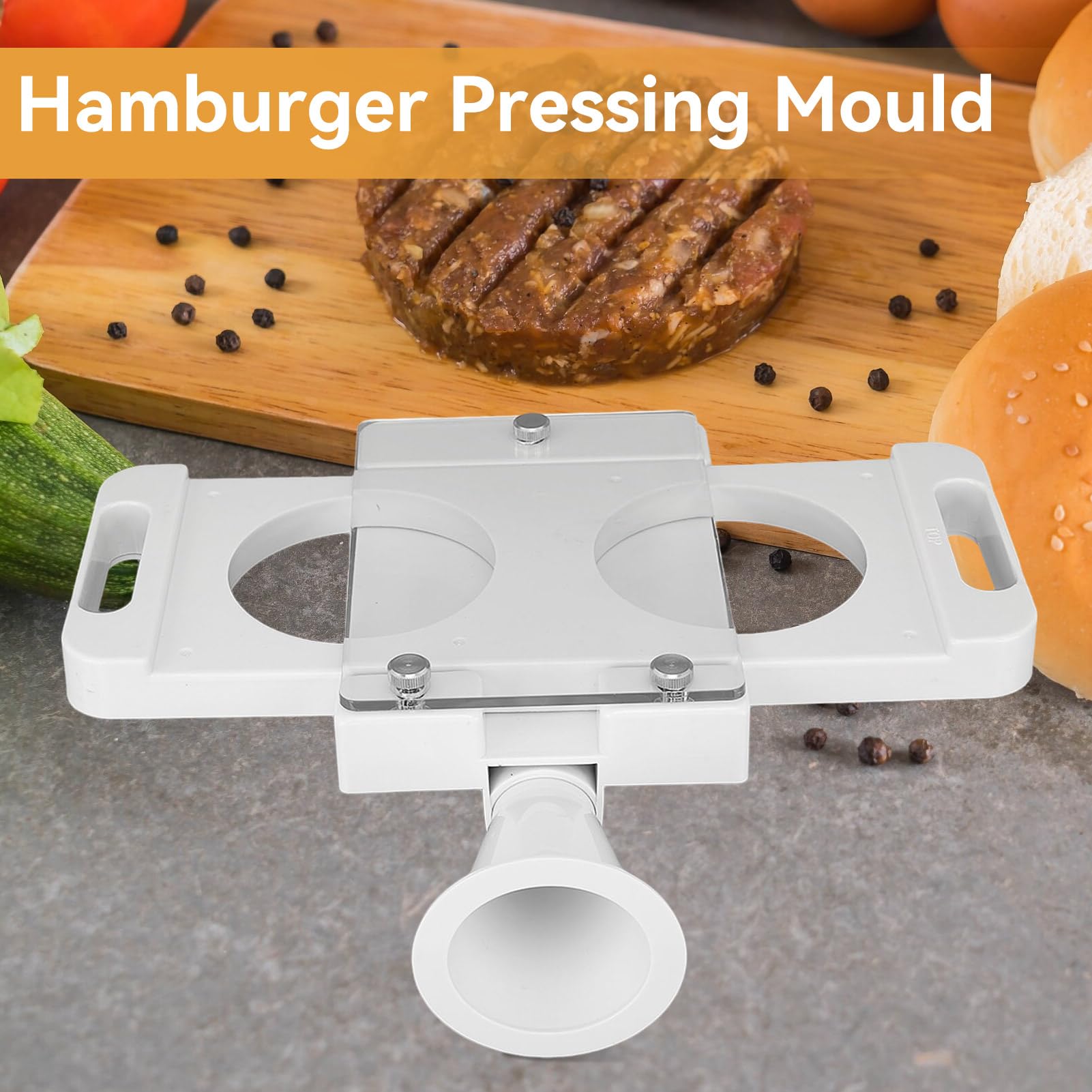 Hamburger Press Patty Maker, Macchina per Hamburger a 2 Fori per tritacarne riempitivo per Salsicce