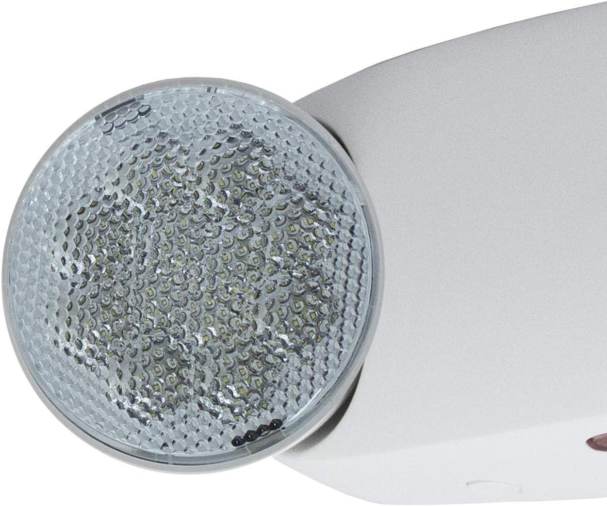 LFI Lights | Bright Oval Emergency Light | White Housing | Two LED Adjustable Round Heads | Hardwired with Battery Backup | UL Listed | (2 Pack) | EL-M2