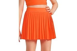 Girls Tennis Skort with Built-In Shorts: Pleated Athletic Skirts for School Wear