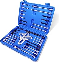 Thorstone 46-Pc Harmonic Balancer Puller Set - Steering Wheel, Flywheel, Crankshaft Pulley Remover Tool Kit for Cars, Trucks, SUVs, Blue