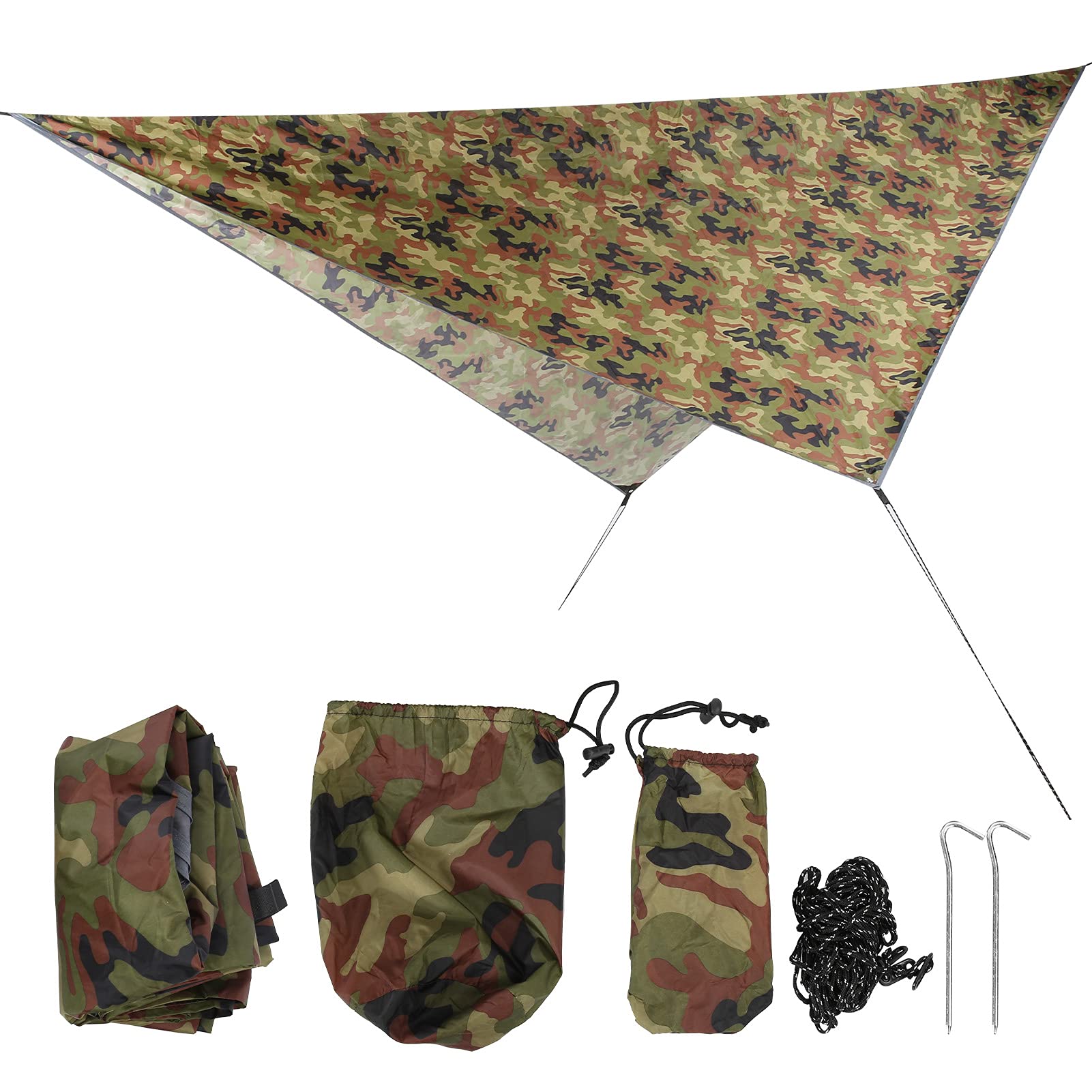 Kketeopt Waterproof Multifunction Camping Cover for Beach Shade Cloth (Camouflage)