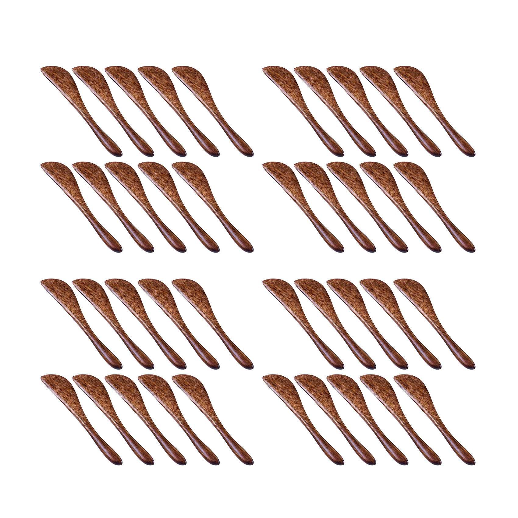 Baglaum 40 Pack Wooden Butter Knife, 6 Inch Condiment Knives Wood Super Handy Kitchen Utensils Jelly Spreader