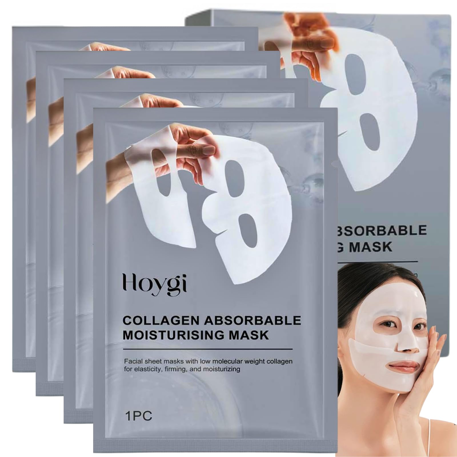Collagen Absorbable Moisturising Mask, Overnight Collagen Face Masks, Bio Glo...