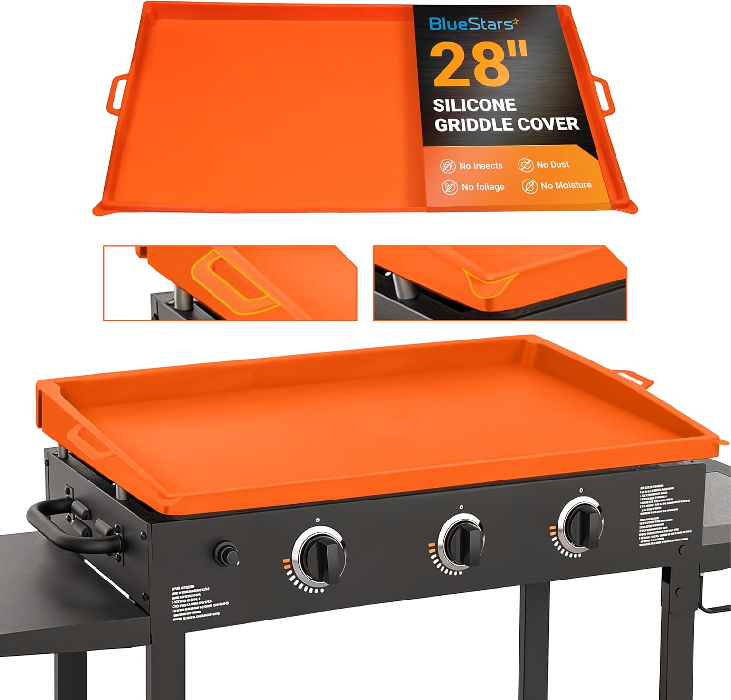 28" Upgraded Silicone Griddle Cover Mat for Blackstone 28" Inch Grill | EasyGrip Feature, Heavy-Duty Food-Grade Protection | Keep Your Grill Clean & Rust-Free All Season