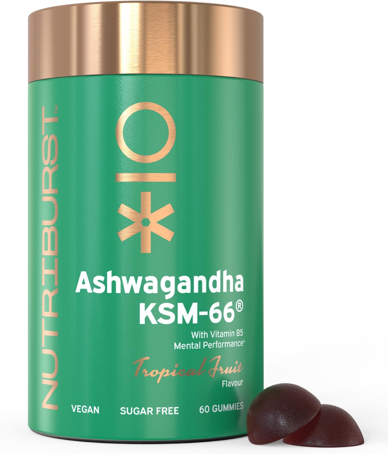 Nutriburst Ashwagandha KSM-66 โข Boost Clarity โข Vegan & Sugar Free Gummies