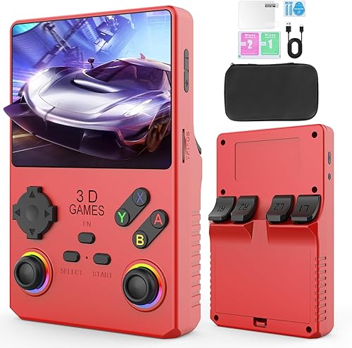 Hugawello V40 PRO Dispositivo de mano, mini consola de video retro para juegos 35000 en 1, pantalla IPS de 3.5 pulgadas, 256 GB de RAM, 45