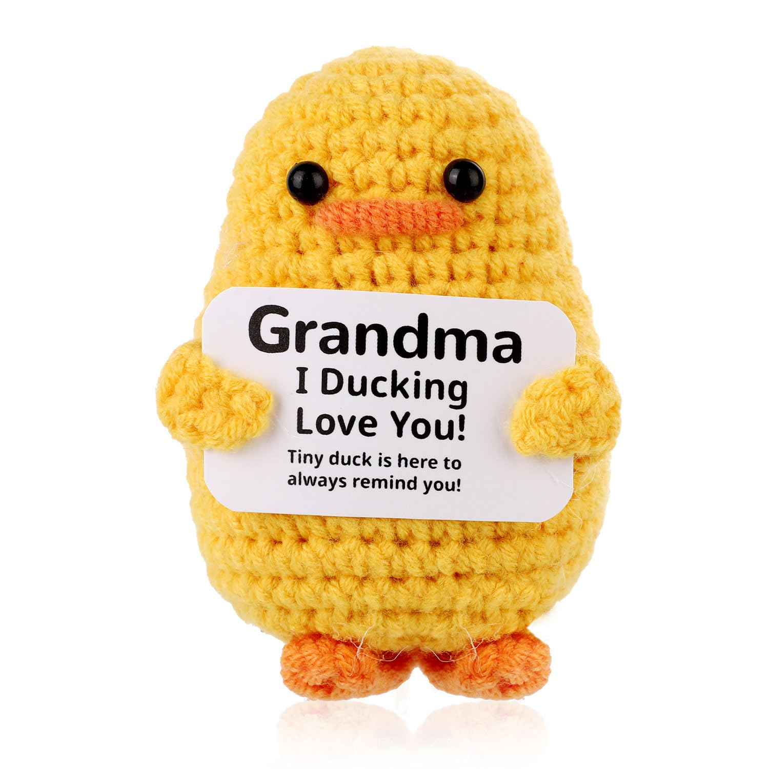 Poupée D'animal Au Crochet Positif Avec Carte Encourageante Soutien émotionnel Tricot Fait à La Main Canard Poussin Abeille Décoration Ornement