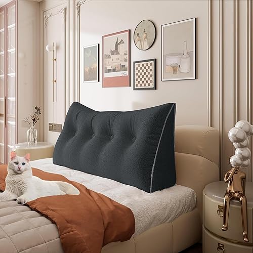 Almohada de cuña gruesa de 10 libras para cabecero, posicionador de cuerpo, almohada de cuña de cama, soporte de respaldo triangular para cabecero