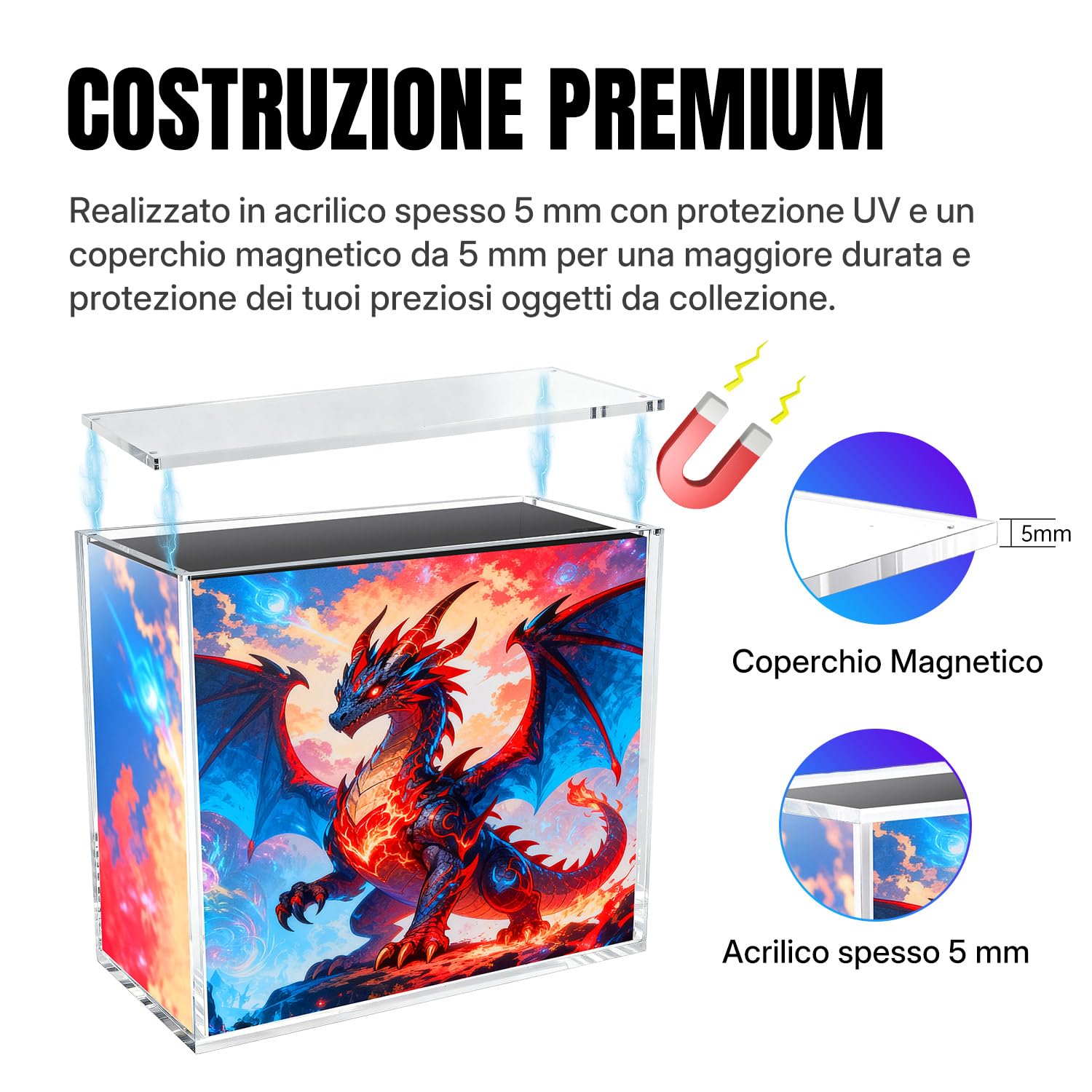 Wigearss Scatola Magnetica Acrilica, Custodia Protettiva per Pokemon Elite Trainer Box