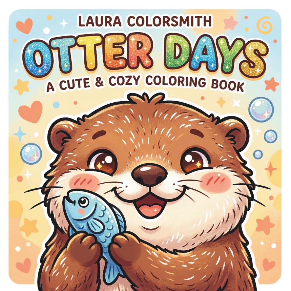 Otter Days - A Cute & Cozy Coloring Book: A Fun and Easy Coloring Book Featuring Cute Otters for Kids, Teens, and Adults (Coloring book with animals)