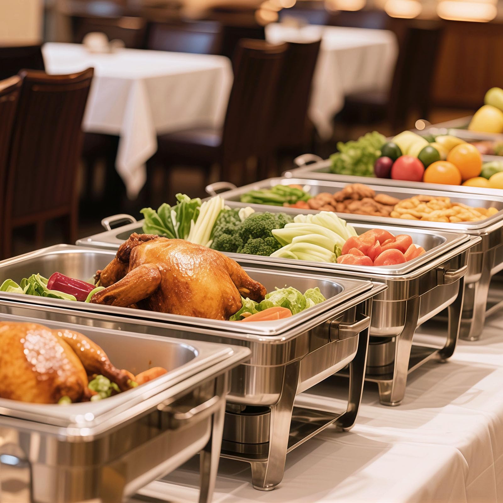 VEVOR Gastronormbehälter Hotelpfanne (1/2-Größe) 4 Stk. 3,8 L, wiederverwendbare Behälter (63,5 mm tief), rostfreie Catering-Aufbewahrung, Panierschale Speisebehälter für Party Restaurant Buffet