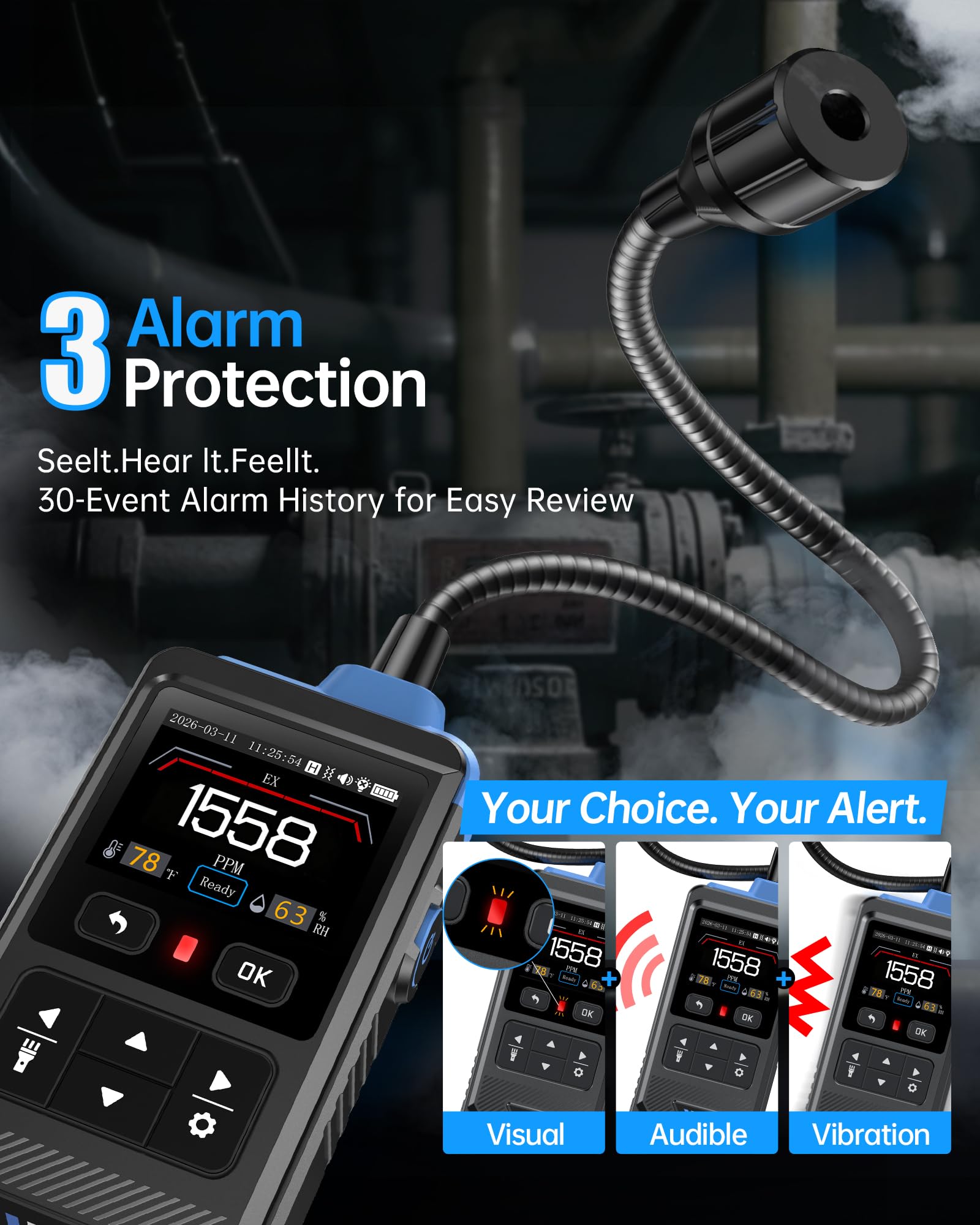 FNIRSI Gas Detector - Home & RV Safety -6