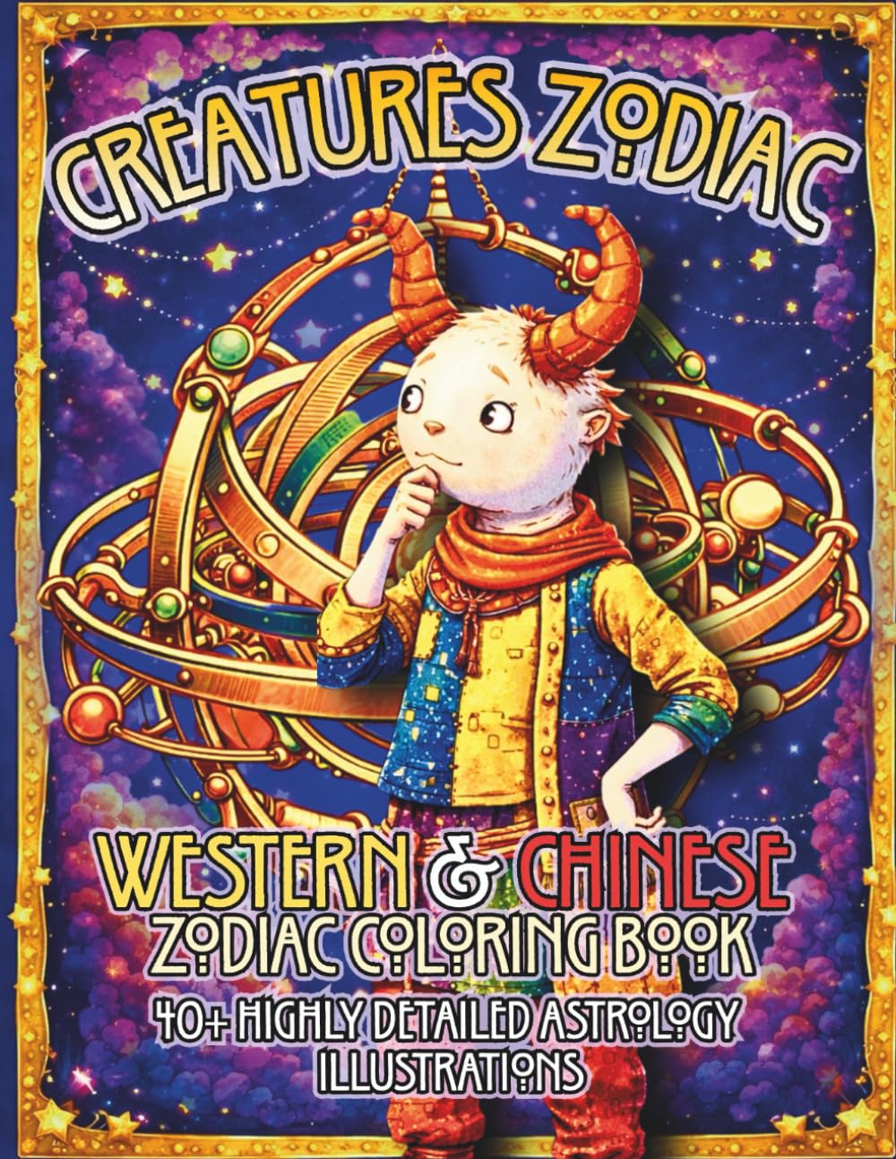 Creatures Zodiac: Western & Chinese Zodiac Coloring Book 40+ Highly Detailed Astrology Illustrations (Zodiac Symbols Coloring Book Series)