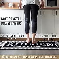 Vista 53 de Alfombras de Cocina Marrón, Alfombras de Microfibra Antideslizantes y Lavables para el Piso de la Cocina, Juego de 2 Piezas de Alfombras Decorativas