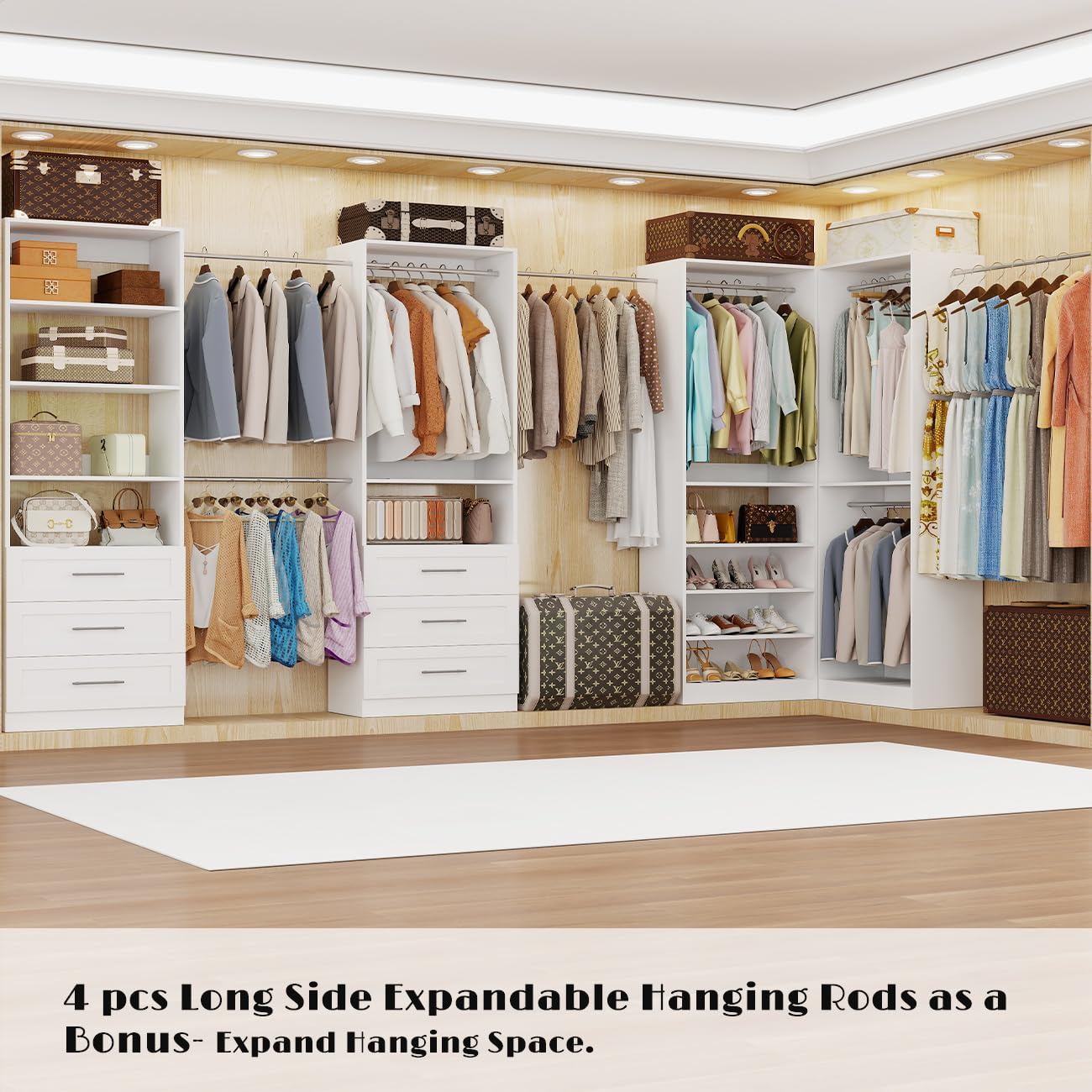 Amazon.com: Closet System with 4 Sets, 8-21FT Closet Organizer