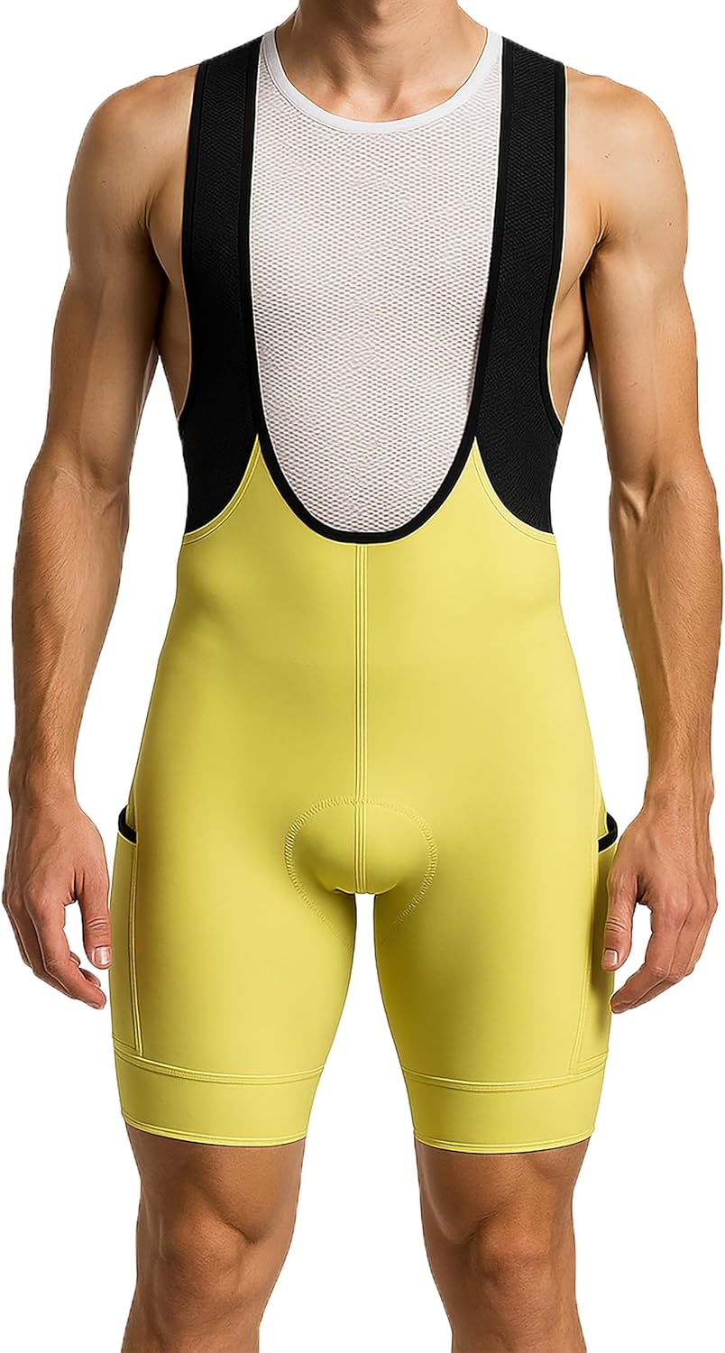 Wixen Elite Cycling Bib Shorts for Men Bicycle Bib Shorts Durable Performance Zipper Pocket