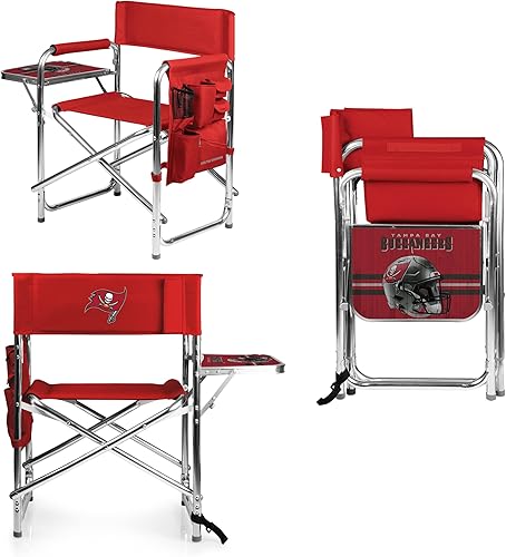 Miniatura 187 de PICNIC TIME NFL Unisex-Adult NFL Sports Chair with Side Table, Beach Chair, Camp Chair for Adults Negro