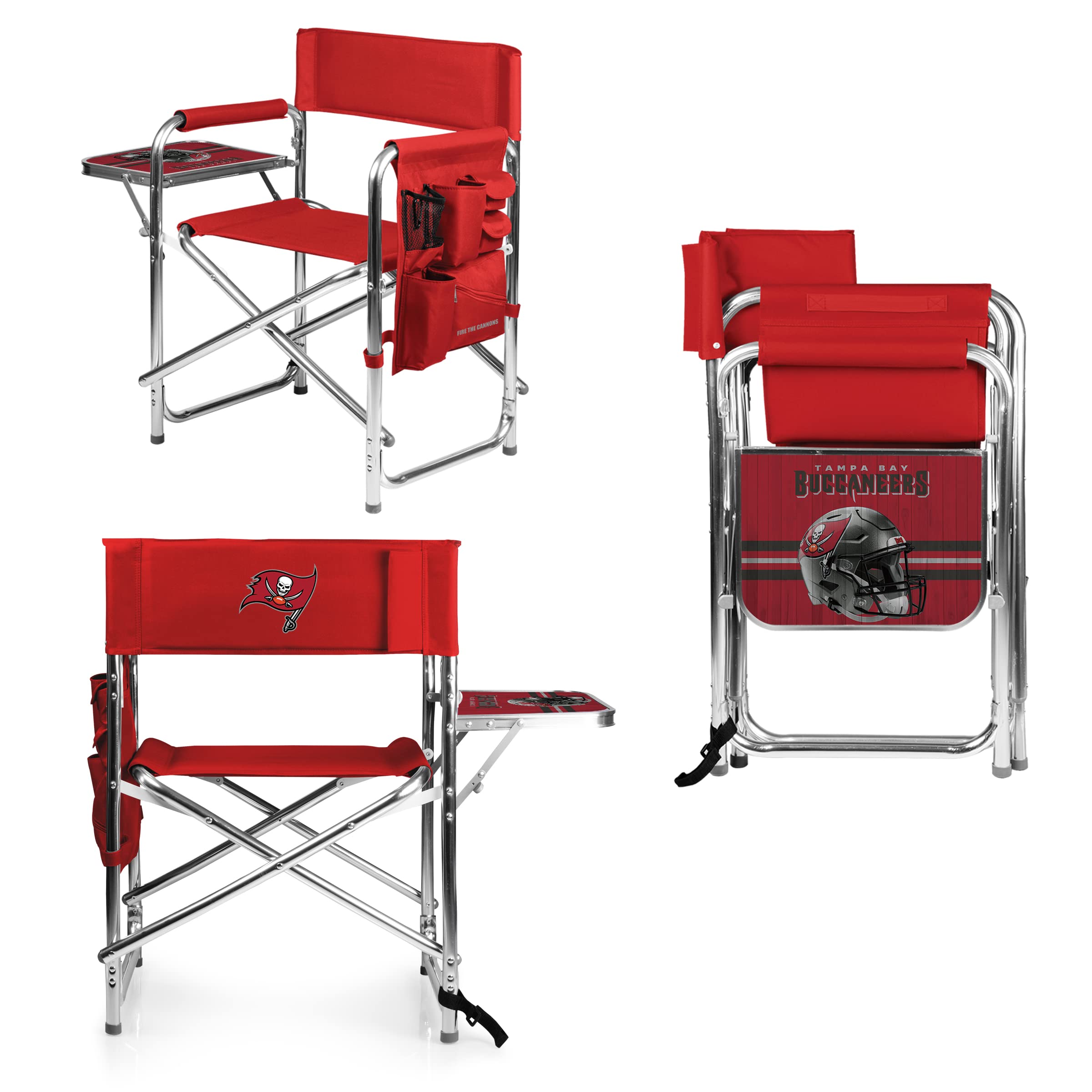 Picnic TIME NFL Unisex-Adult NFL Sports Chair with Side Table, Beach Chair, Camp Chair for Adults
