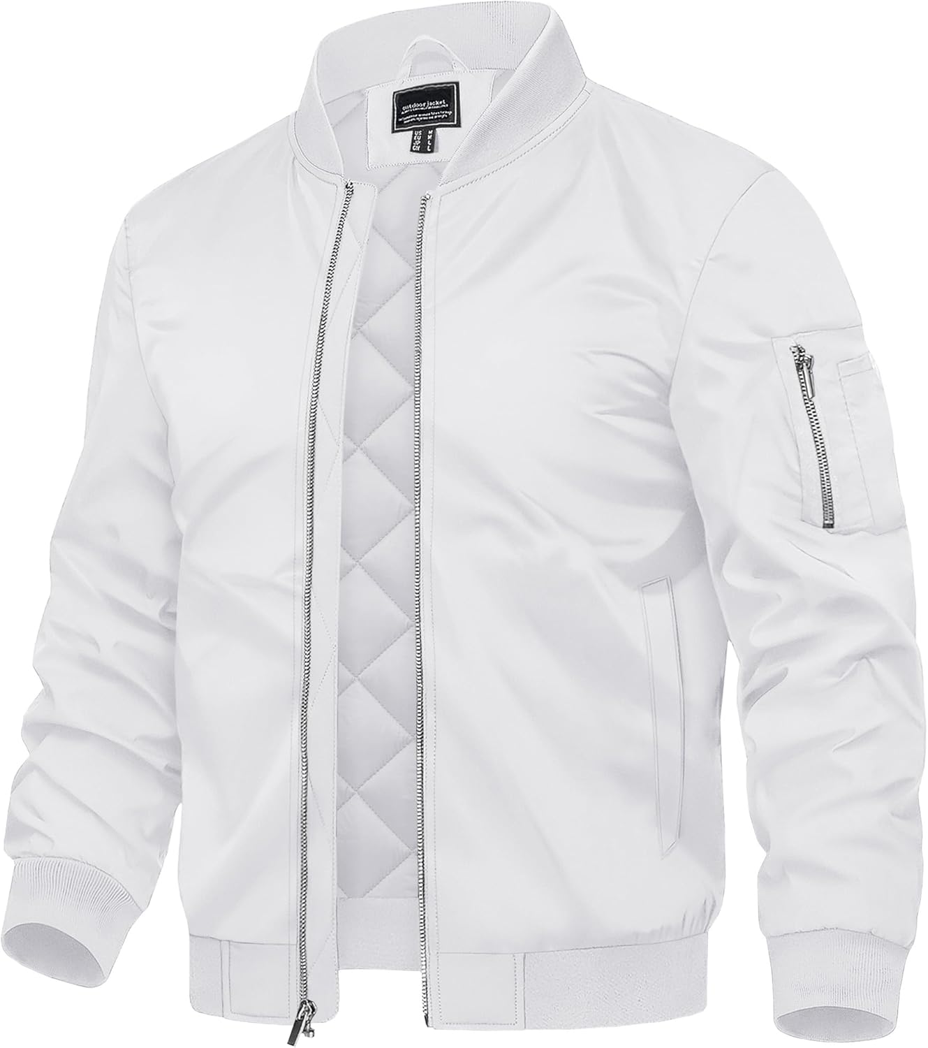 TACVASEN Men's Bomber Jackets Thermal Quilted Jacket Water Resistant Warm Winter Coats