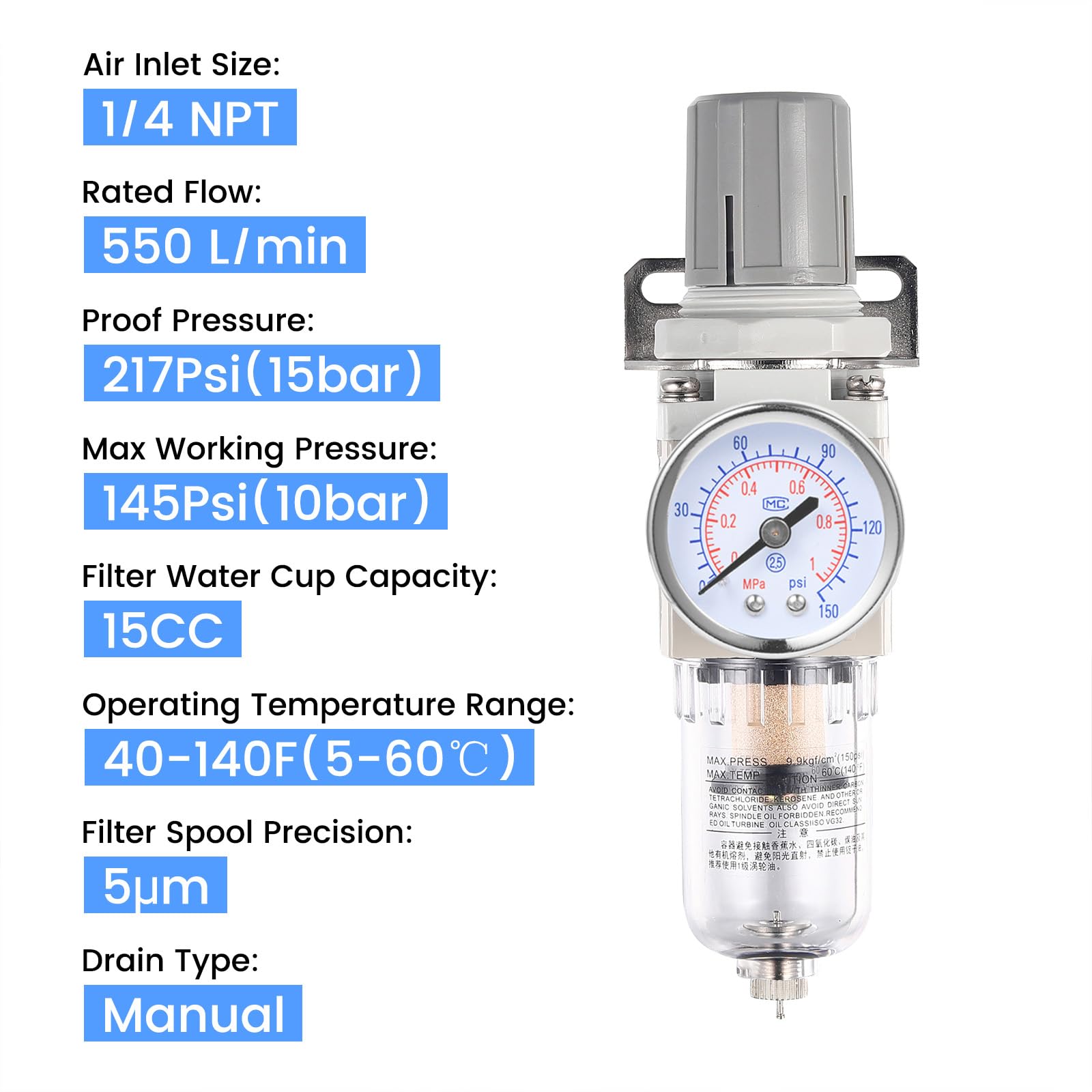 Compressed Air Filter Regulator - Water Separator -3