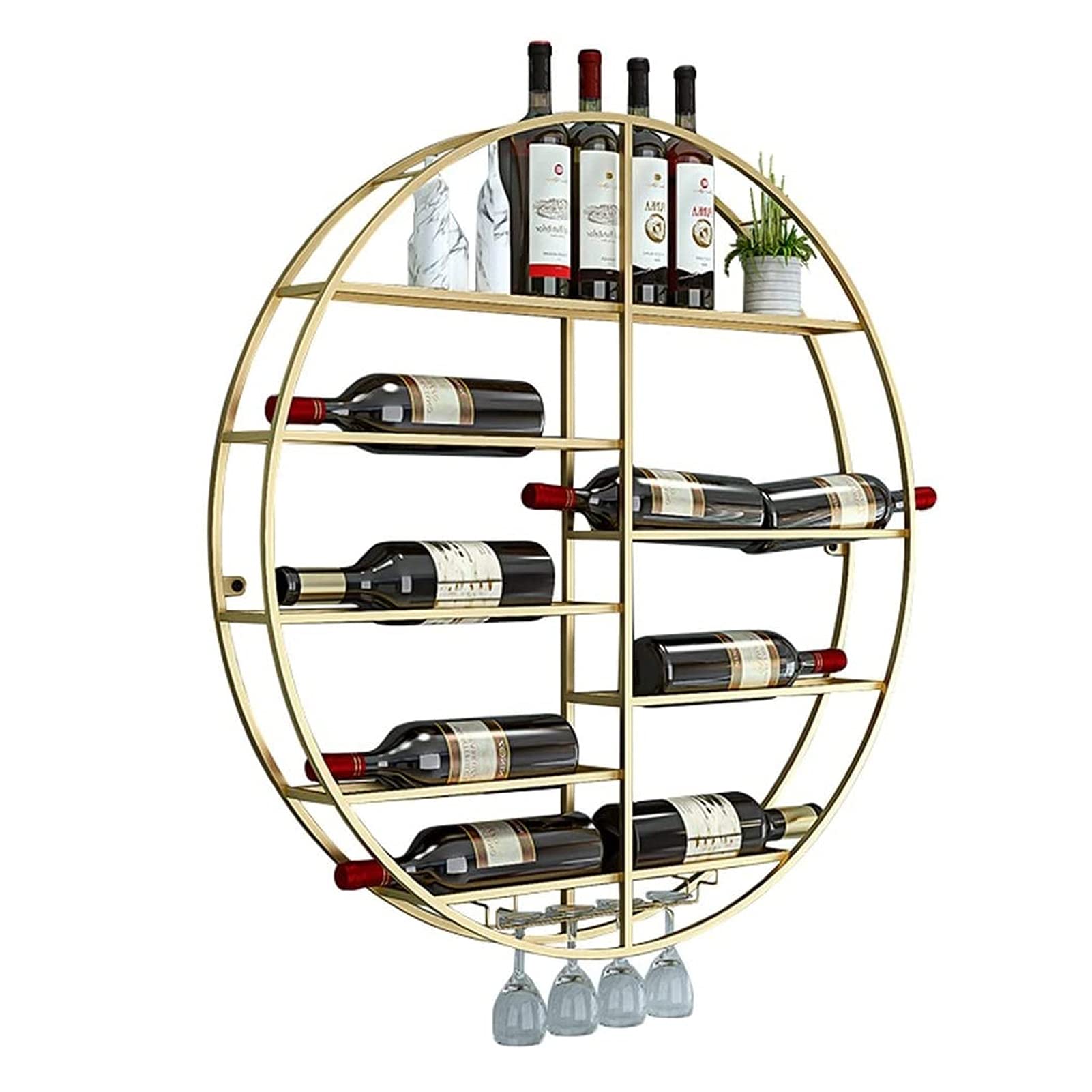Présentoir mural vin et champagne doré pour des soirées conviviales