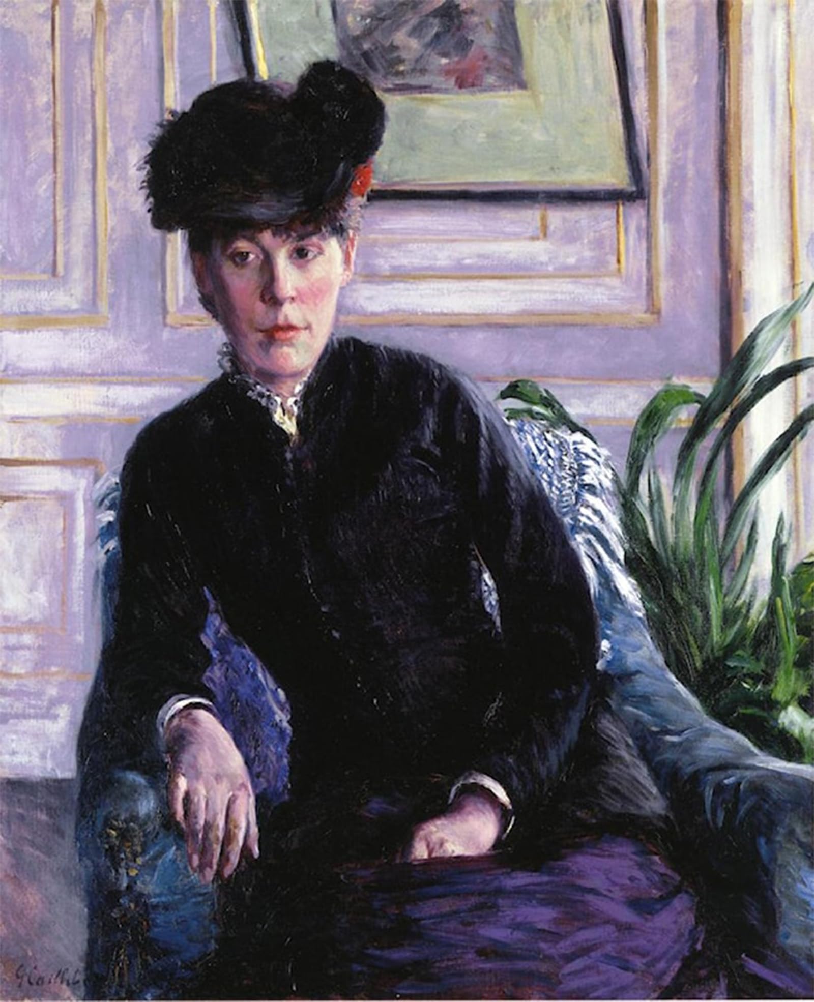 Posteriik No Frame Vintage Print Pop Art Landscape Artwork Portrait Of A Young Woman In An Interior By Gustave Caillebotte Art Prints For Office Home Decor 60X90cm