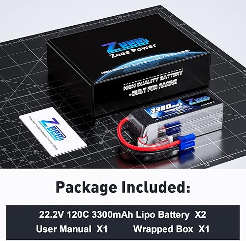 Miniatura 6 de Zeee 6S Lipo Batería 3300mAh 22.2V 120C Estuche suave Batería con conector EC5 para RC Avión Helicóptero RC Coche Camión Tanque Drone Racing Hobby
