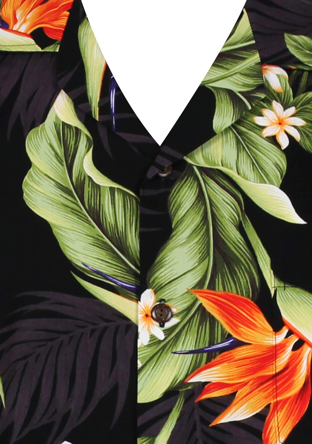 Pacific Legend Originale-Camicia-Hawaiana, Manica-Corta, Strelitzie, Nero, 3XL