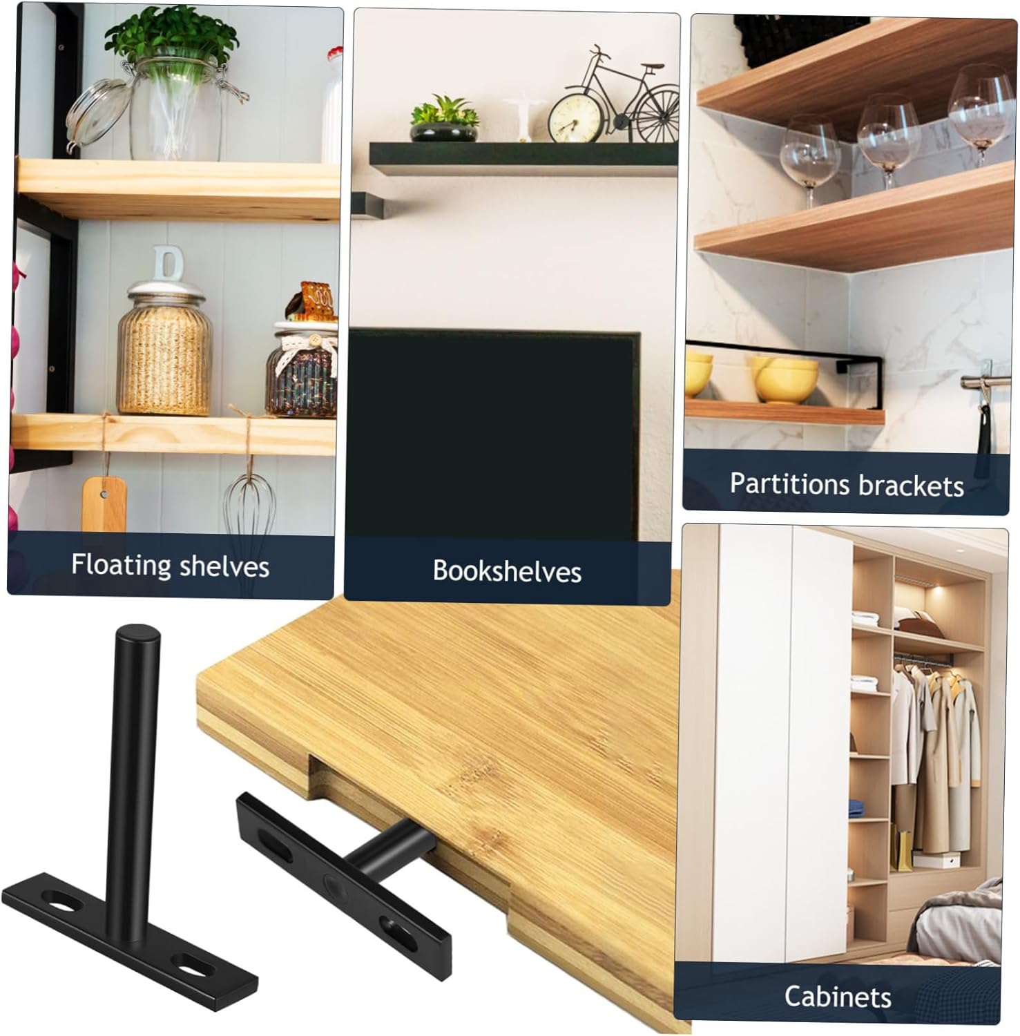 10pcs Floating Shelf Brackets Heavy Duty Hidden Shelf Brackets for Wall Shelving Sturdy Iron Support Clean Appearance for Space-Saving Storage