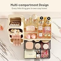 Vista 3 de Aveniee Makeup Organizer with Drawers, Large Bathroom Countertop Storage for Vanity, Cosmetic & Skincare Display Case for Brushes, Perfumes