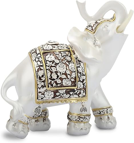 Estatuas de elefante de Feng Shui, figura de elefante blanco, estatua de decoración de elefante blanco, figuras de la suerte blancas decorativas