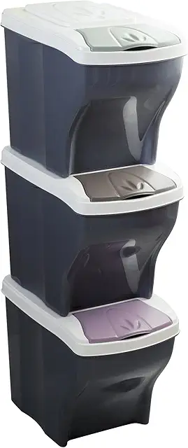Set di 3 Cestini per Raccolta Differenziata Modulari Bama Poker Tris, 20L
