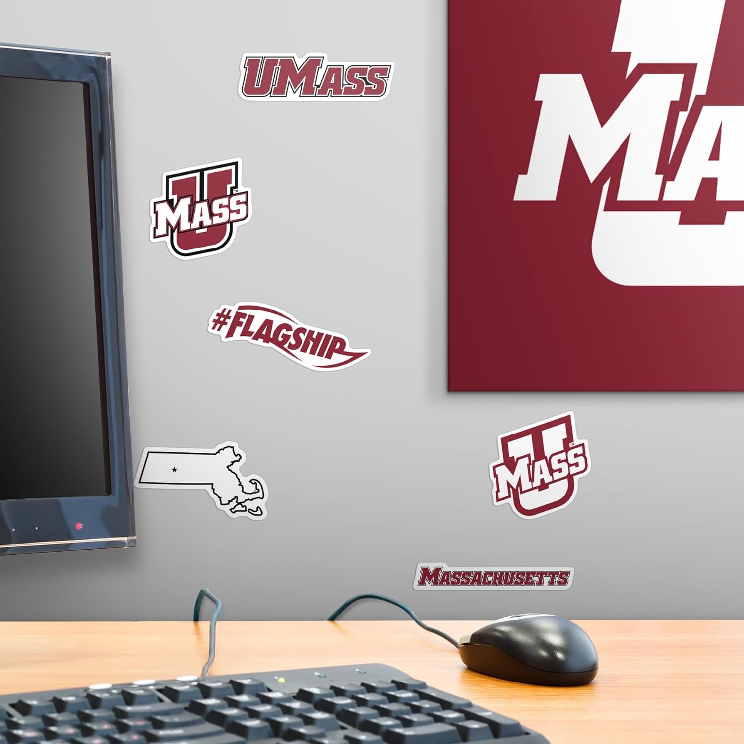 University of Massachusetts Mixed 50ct Vinyl Large Deluxe Stickers Variety Pack - Laptop, Water Bottle, Scrapbooking, Tablet, Skateboard, Indoor/Outdoor - Image 6