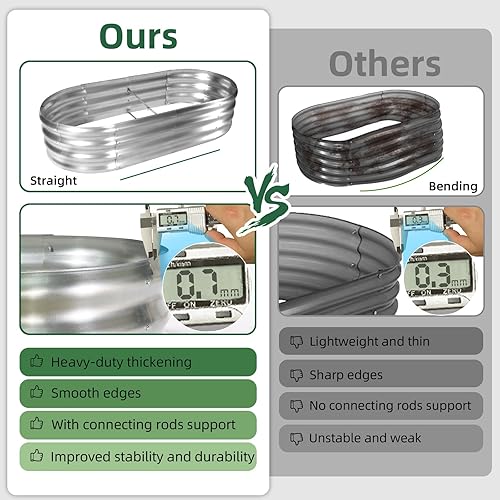 Miniatura 2 de Camas de jardín elevadas resistentes al aire libre, jardineras galvanizadas para plantas al aire libre, gran cama de metal resistente a la