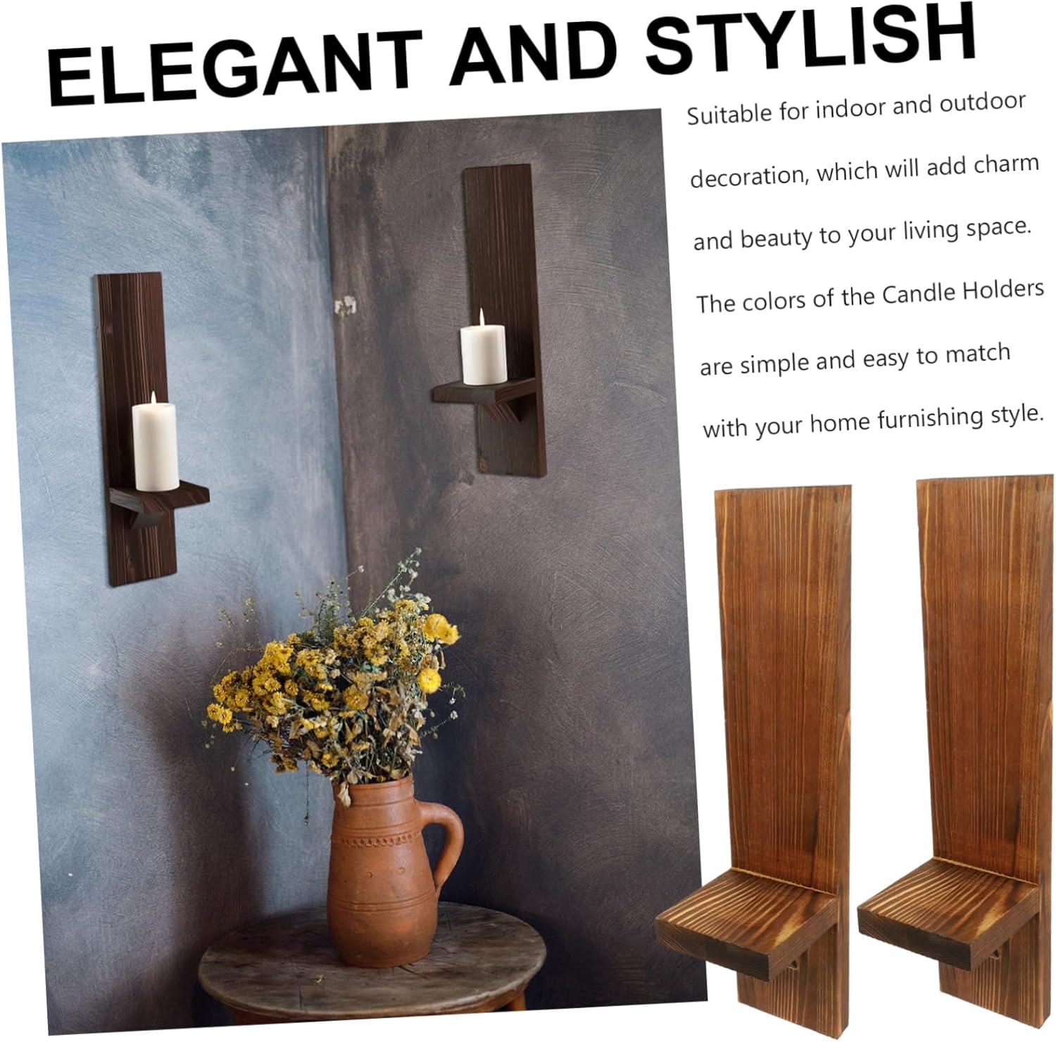 Rustic Wooden Wall Candle Sconces Vintage Votive Candle Holder for Wedding Festival Home Decor Elegant Simple Style Stable Craftsmanship for Charming Atmosphere