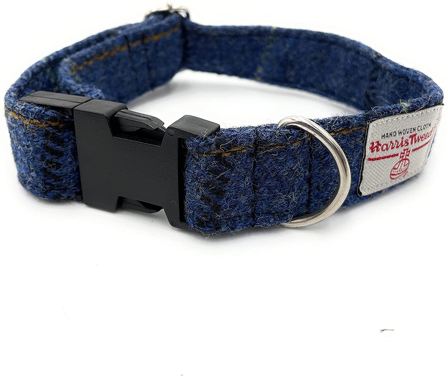 Harris Tweed Blue Overcheck Dog Collar (Large) โ image 1