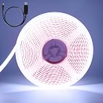 Blanc chaud Flexible LED Strip Light Waterproof avec adaptateur de puissance, 12V 5M | 5050 SMD 300 Led PCB Noir pour la maison,Cuisine,Sous Cabinet,Lumière de décoration de soirée d'étage 16.4Ft