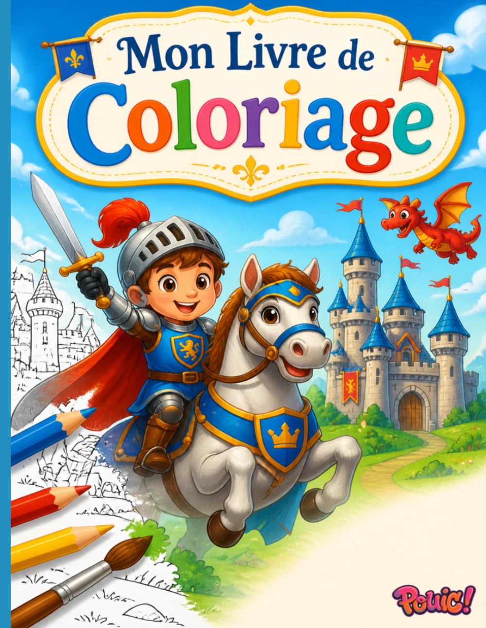 Mon Livre de Coloriage - 30 Coloriages de Chevaliers et Châteaux Forts: Un incroyable voyage au temps du Moyen Âge pour les enfants de 8 à 13 ans (Mon Livre de Coloriage pour Enfants)