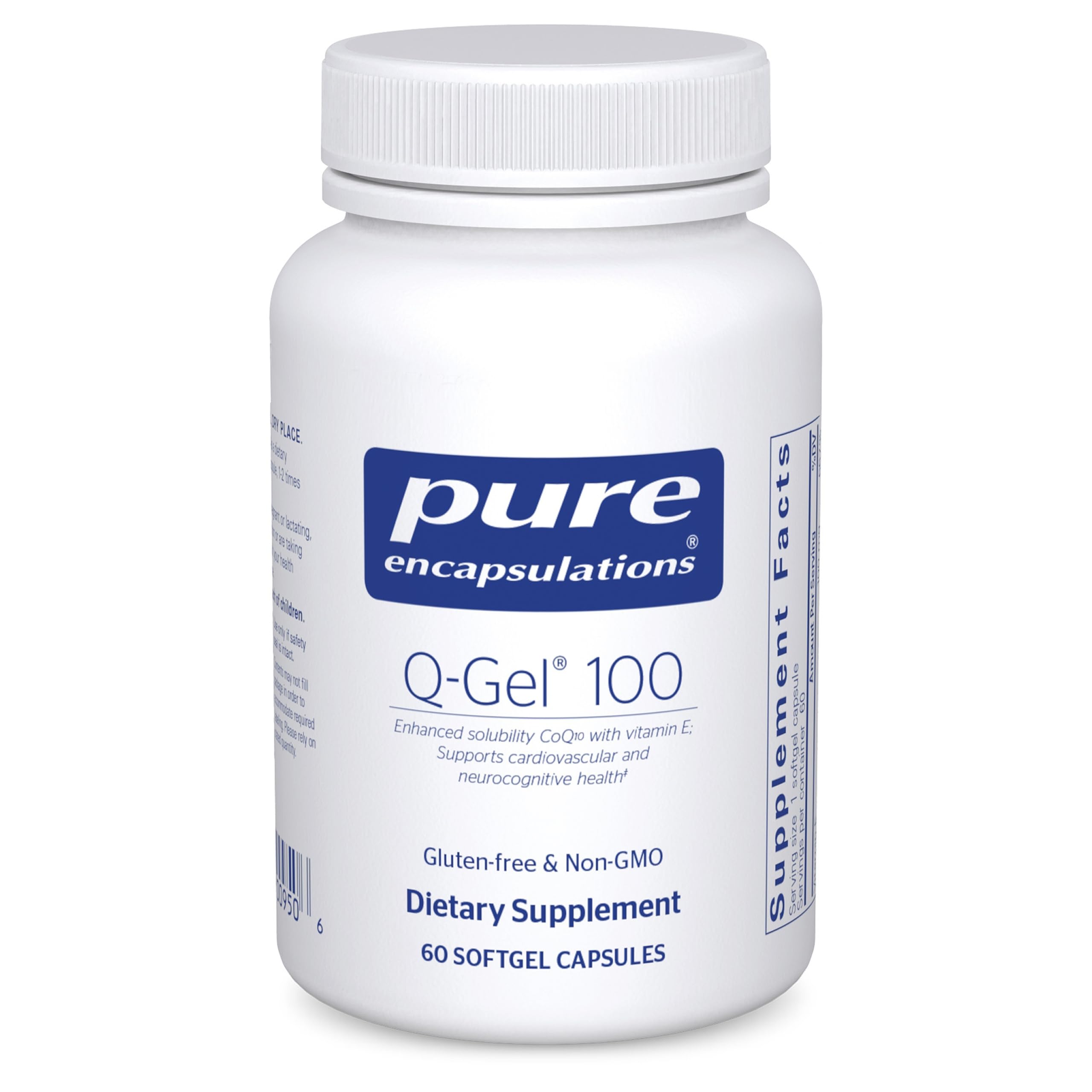 Pure Encapsulations Q-Gel 100 (Hydrosoluble CoQ10), 60 Softgel Capsules 60 Count (Pack of 1)