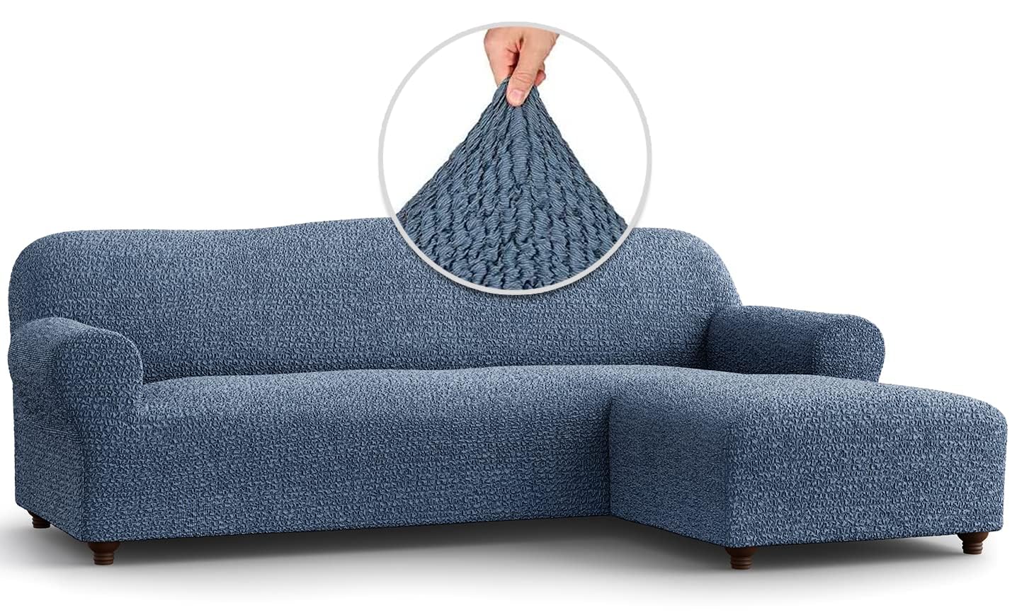 PAULATO BY GA.I.CO. Chaise L-Shape Sofa Slipcover - 1-Piece Furniture Protector - Form Fit, Machine Washable -…: retailer-supplied image