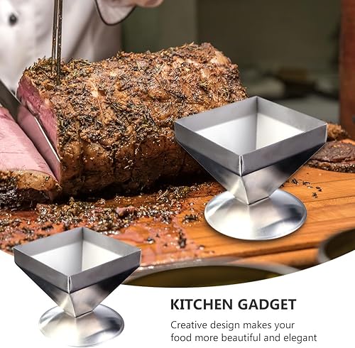 Miniatura 7 de DOITOOL Molde de pirámide de acero inoxidable, molde de pirámide para pastel, moldeador de arroz, plato de servir de metal para alimentos para el