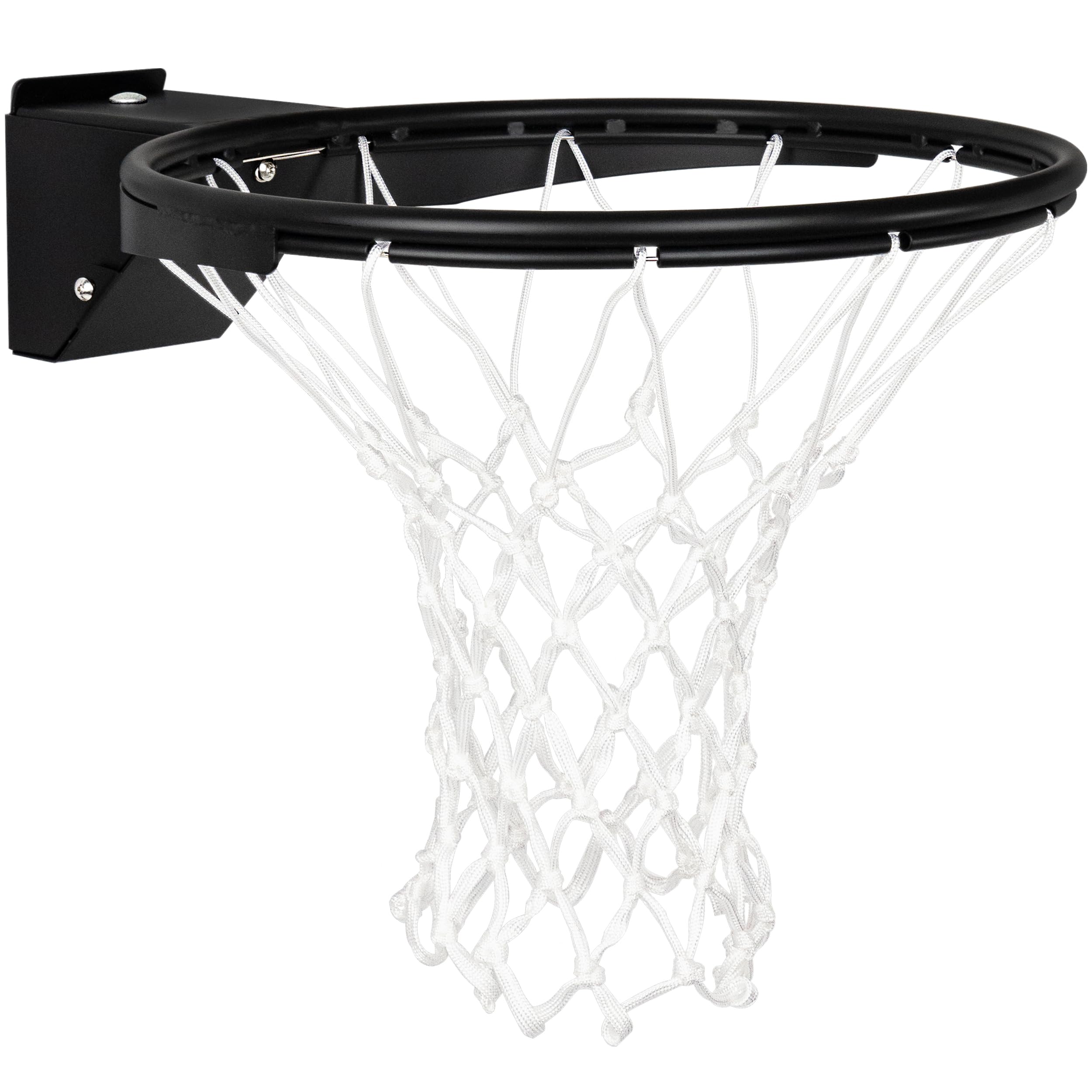 Basketball Rim Replacement, Single- Basketball Rim Outdoor Indoor, Universal 18 Inch Heavy Duty Basketball Hoop Rim and Net