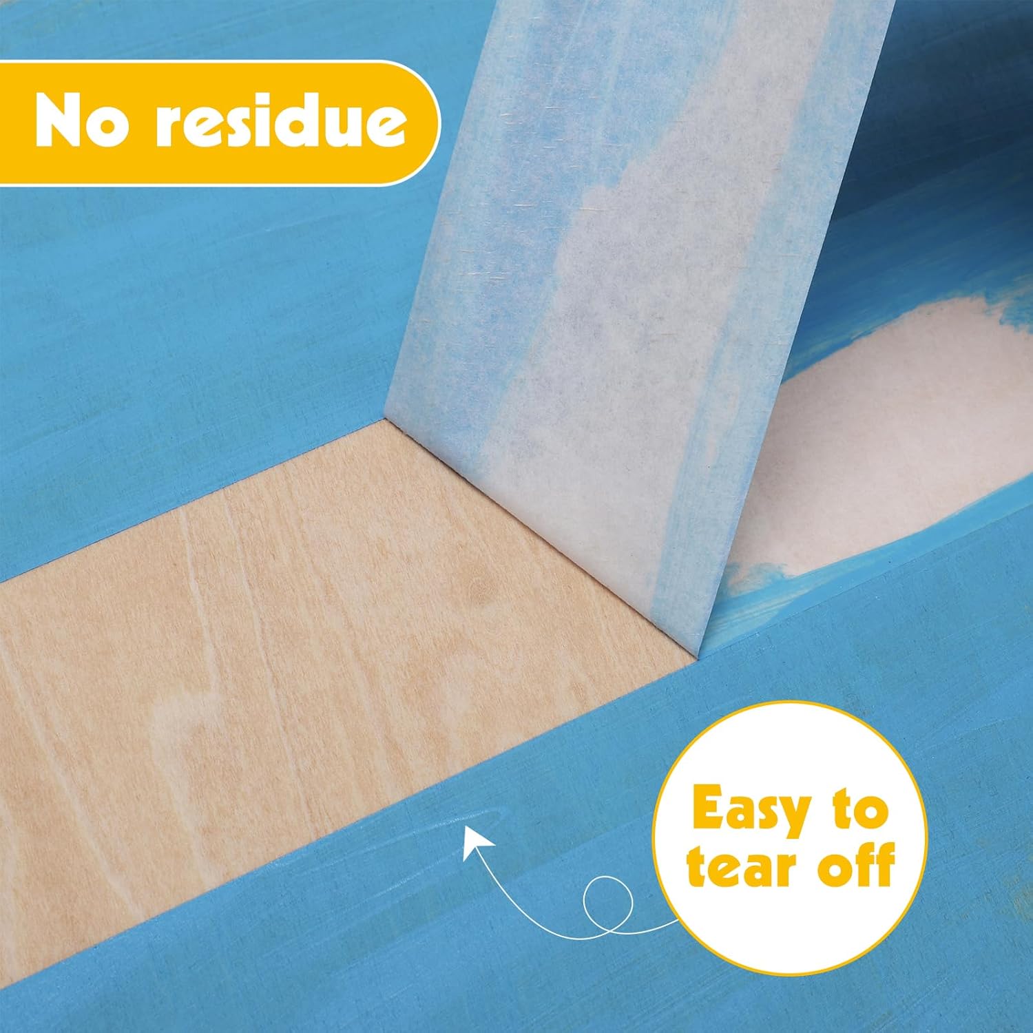 6 Rolls White Masking Tape 3 Inches Wide 2.83In × 55Yd Beige White Painters Tape General Purpose Painters Tape for Wall Painting Masking Packaging, Upgraded Material