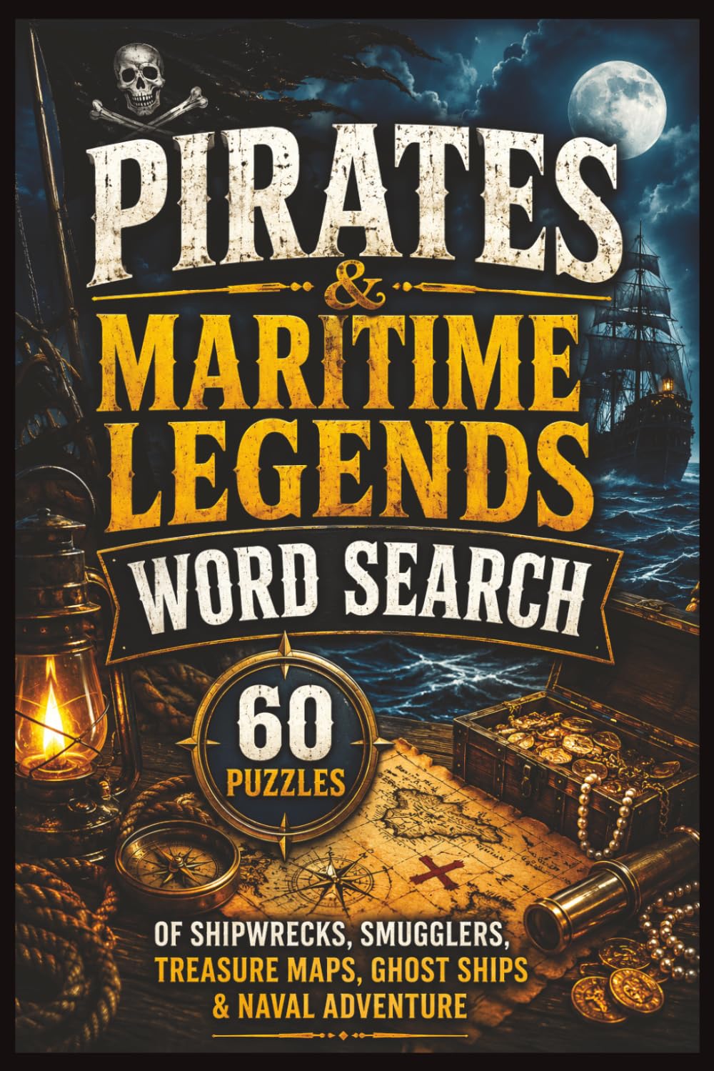 Pirates & Maritime Legends Word Search: 60 Puzzles of Shipwrecks, Smugglers, Treasure Maps, Ghost Ships & Naval Adventure
