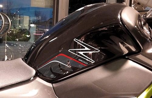 labelbike - Protectores laterales de resina 3D compatible con Kawasaki Z900 2 piezas - Gris y rojo