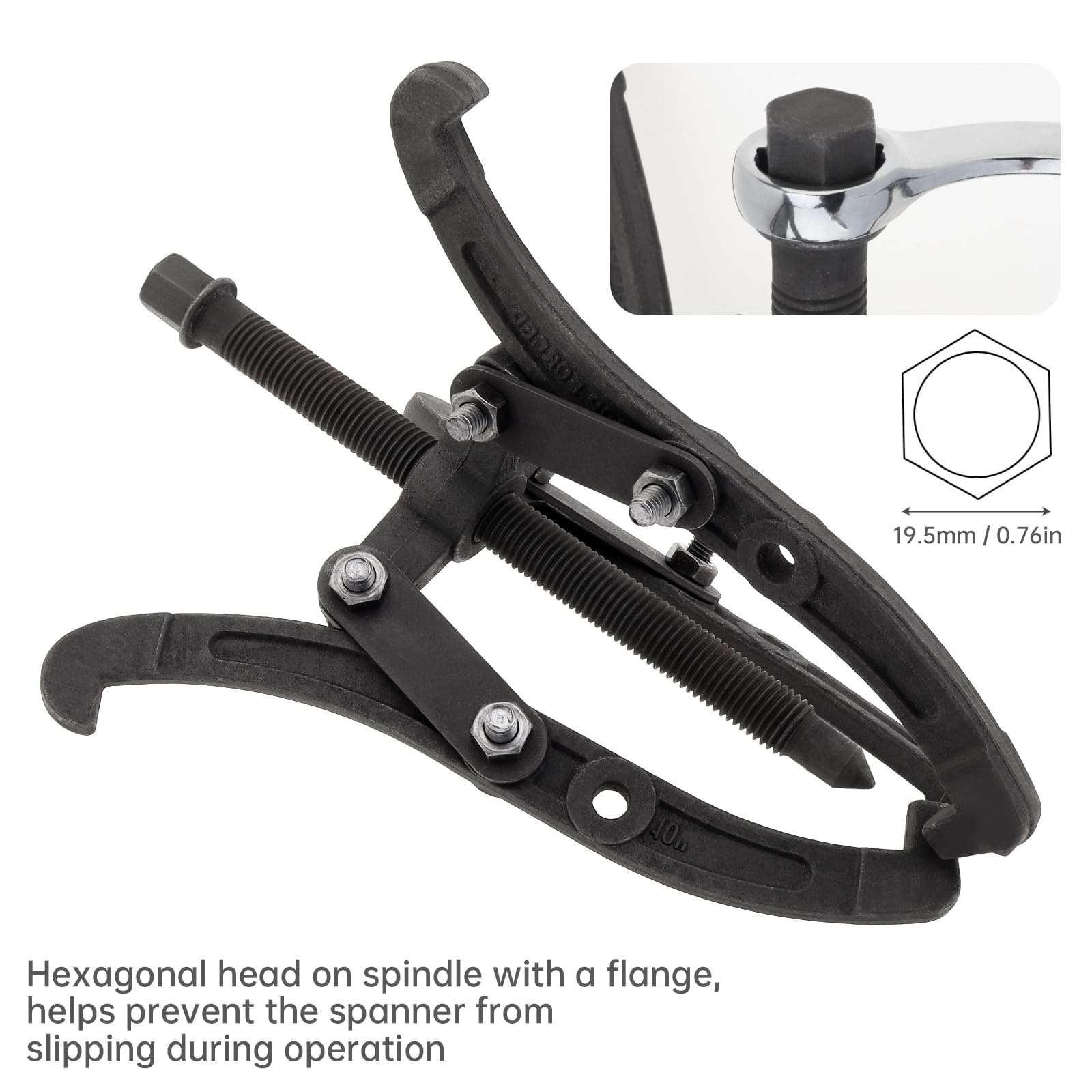 ChgImposs Estrattore multifunzione standard in acciaio al carbonio a 2 ganasce/3 ganasce con 4 estrattori a foro singolo per riparazione auto/meccanica (25,4 cm)