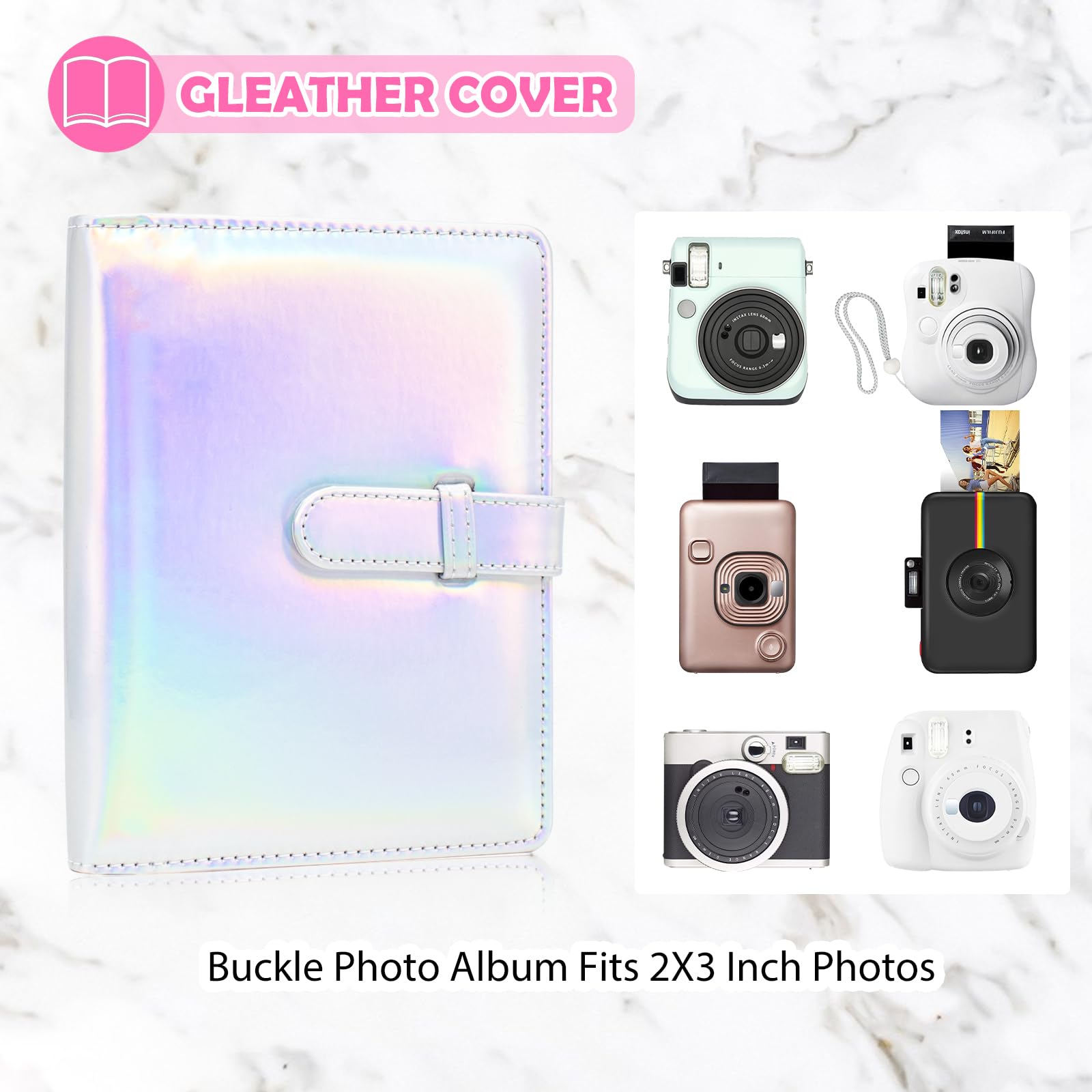 64 Pockets Photo Album Book for 2x3 Inch Film - Image 2