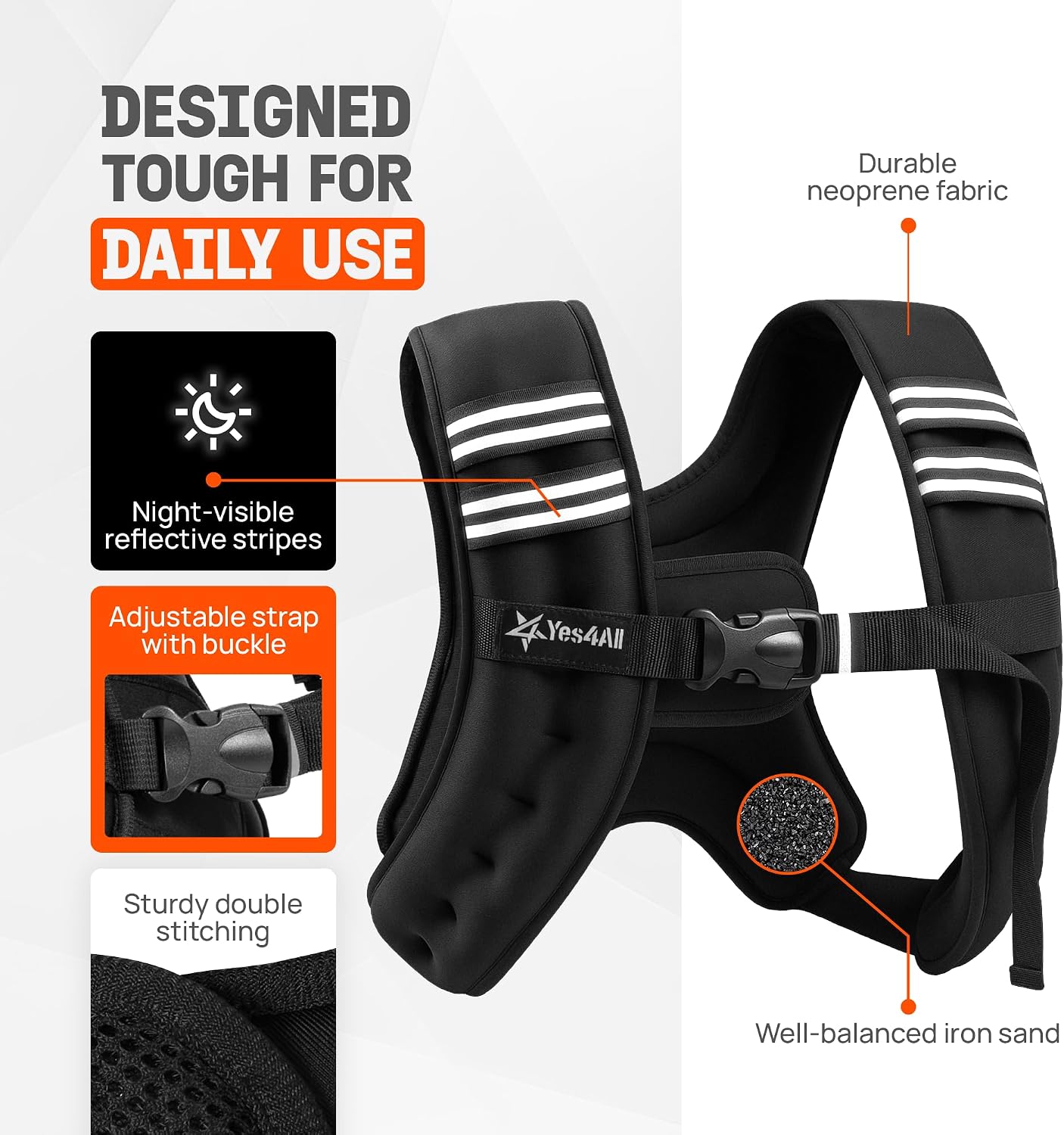 Yes4All Weighted Vest design features